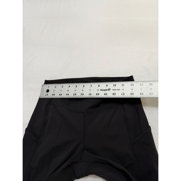 Lululemon Leggings Womens 6 Speed Up Crop Running Black Side Pockets Reflective - Picture 3 of 11